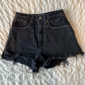 Abercrombie black jean shorts